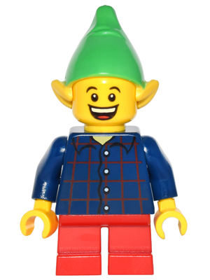 LEGO Minifigure-Elf - Plaid Button Shirt-Holiday / Christmas-HOL047-Creative Brick Builders